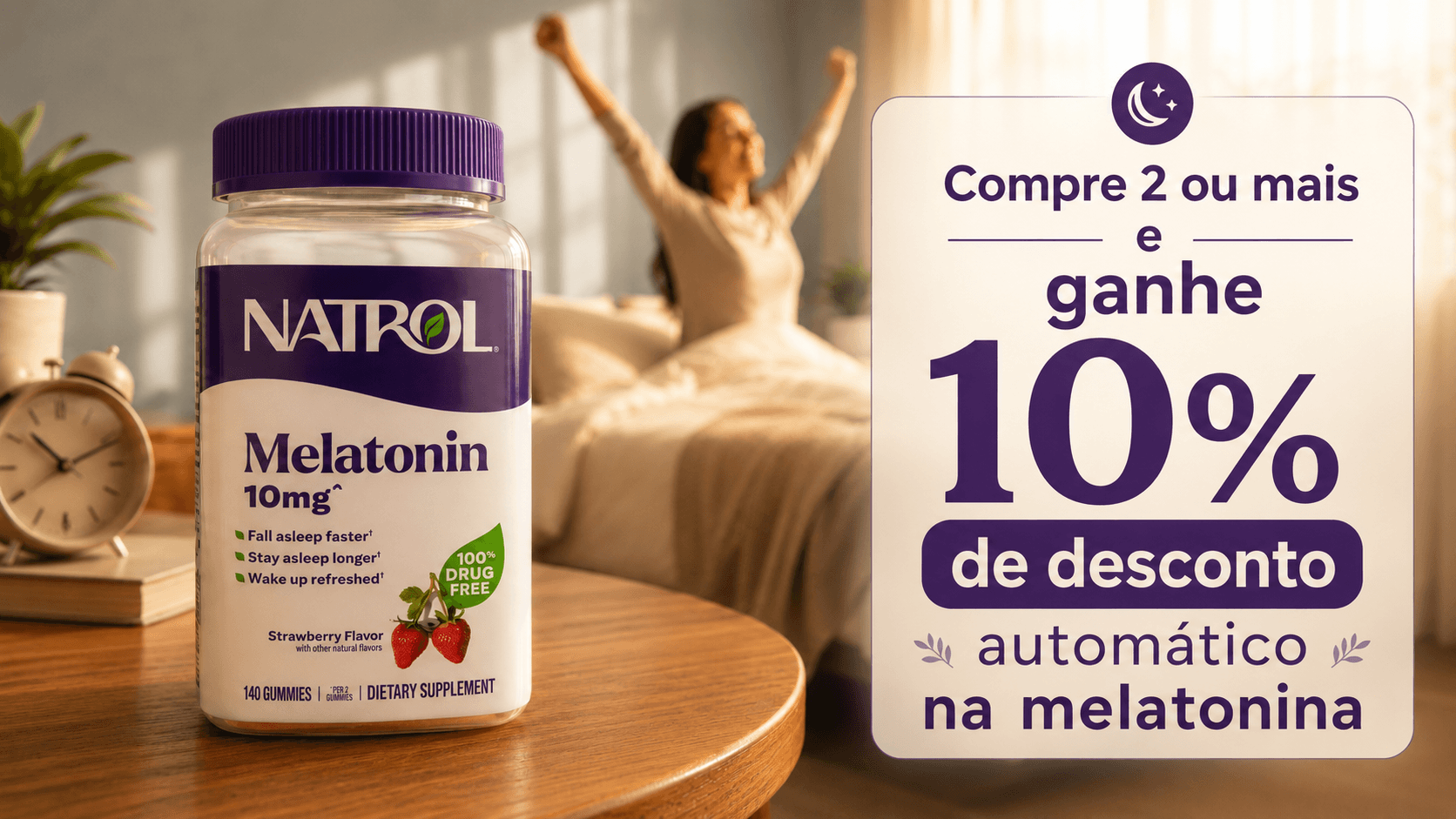 Melatonina em gomas da Natrol em promoção!